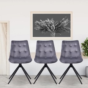 Jedálenská stolička Merna - zamat - Tmavo sivá