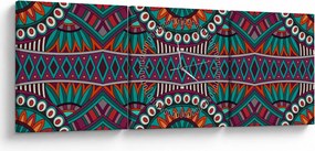 Obraz ornamentálne abstrakcie (s hodinami) (90x30 cm)