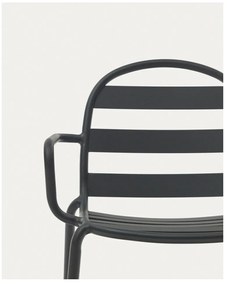 Tmavosivé kovové záhradné stoličky v súprave 4 ks Joncols – Kave Home