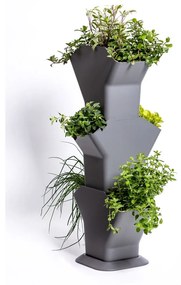Plastia Samozavlažovací vertikálny kvetináč Tree sivá, 31,3 x 77,3 cm