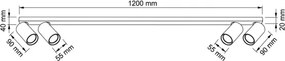 Brilagi - bodové svietidlo SELE LONG 4xGU10/30W/230V čierne