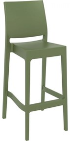 MAYA BAR 75 záhradná barová stolička olive green