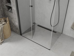 Mexen Lima, sprchovací kút 110 (dvere) x 80 (stena) cm, 6mm číre sklo, čierny profil, 856-110-080-70-00