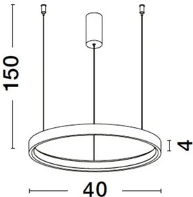 LED luster Perrine 40 strieborná
