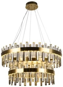 LED Stmievateľný krištáľový luster na lanku LED/190W/230V + diaľkové ovládanie