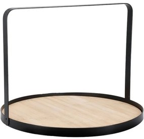 EH Bambusový okrúhly podnos s kovovou rukoväťou, 35 cm