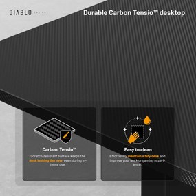 Výškovo Nastaviteľný Stôl Diablo X-Tensio 1600 Čierny