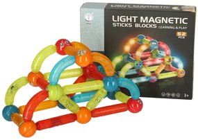 KIK Svietiace magnetické bloky pre malé deti 52 prvkov