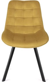 Sada stola HARRY 102-142 cm Craft Oak/Čierna a 4 stoličiek RICK Horčicová