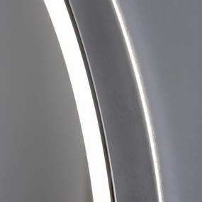 Brilagi-LED stmievateľné vyhrievané zrkadlo s podsvietením, hliníkový profil ALU PRO LED/18W/230V, priemer 60 cm, IP44, lesklý chróm