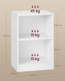 Noční stolek Vasagle Vimi 40 cm bílý