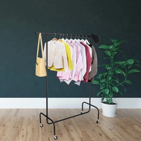 Vešiakový stojan na kolieskach HARUN čierny