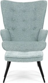 Kreslo ušiak s podnožou ELDORIA PINK