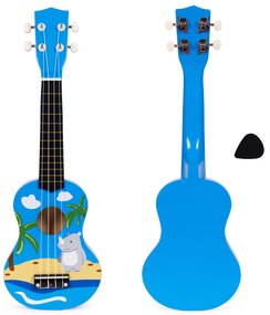 Detská drevená gitara, modrá, ECOTOYS
