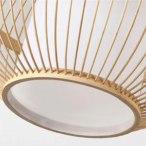 Toolight Natural, závesné stropné svietidlo 50cm 1xE27 APP1632-1CP, prírodná hnedá-biela, OSW-05144