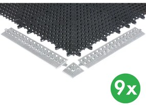 Variabilné ohybné protiúnavové dlaždice, 0,3 x 0,3 m, 9 ks