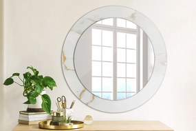 Okrúhle zrkadlo s potlačou Biely zlatý mramor fi 60 cm