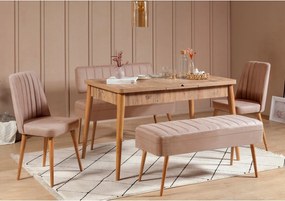 Jedálenský set Vlasta 2 (borovica atlantic béžová) (pre 6 osôb)