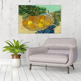 Obraz - Vincent van Gogh, Still Life of  Oranges and Lemons with  Blue Gloves, reprodukcia (90x60 cm)