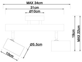 Globo 57913-2 - Bodové svietidlo HERTI 2xGU10/5W/230V drevo/kov