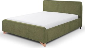 Posteľ Flamingo 180x200 cm, olivovo zelená štruktúrovaná tkanina