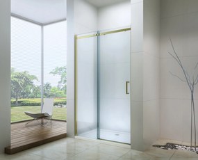 Sprchové dvere OMEGA 140 cm - zlaté - číre sklo