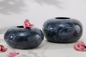 Váza Kamenná súprava 2 kusov čierneho mramorového vzhľadu
