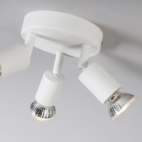 Moderné bodové svetlo biele naklápateľné okrúhle 3-svetlo - Jeany