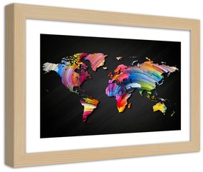 Gario Plagát Mapa sveta v rôznych farbách Farba rámu: Bez rámu, Rozmery: 60 x 40 cm