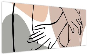 Obraz - Woman body line art N⁰2 (120x50 cm)