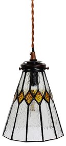 Závesná Tiffany lampa žlté detaily Yello - Ø 15*115 cm E14/max 1*25W