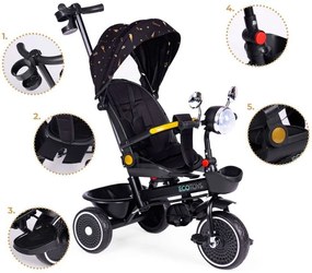 Detská trojkolka 2v1 s otočným sedadlom a strieškou