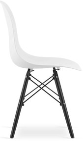 AKCIA Biela stolička OSAKA s čiernymi nohami II. akosť