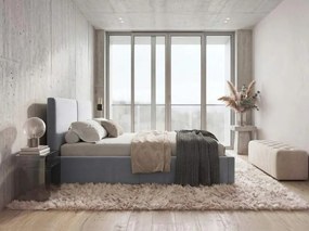 Čalúnená posteľ s úložným priestorom HILTON 160x200 - sivá