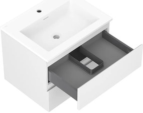 Mexen Orio, kúpeľňová skrinka 60 cm s umývadlom Otis, 2 zásuvky, biela matná, 91A10-06047-2-BFF01-W18M01