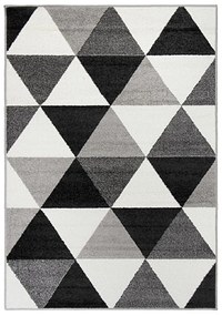 Oriental Weavers, Kusový koberec Lotto 665 HR5 E, 133x190, čiernobiela, chodba / predsieň