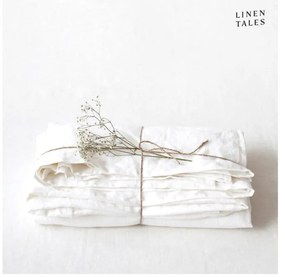 Biela plachta s prímesou ľanu 230x270 cm – Linen Tales