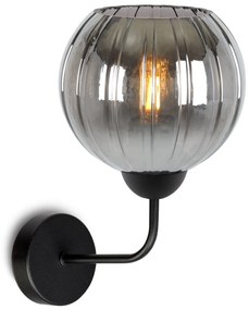 Nástenné svietidlo Costa, 1x grafitové sklenené tienidlo, b