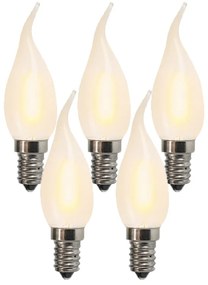 Sada 5 E14 LED matných sviečkových žiaroviek BXS35 1W 100 lúmenov 2200K