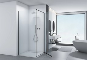 Cerano Porte, 1-krídlový sprchovací kút 80x100 cm, 8mm číre sklo, čierny profil, CER-CER-413570