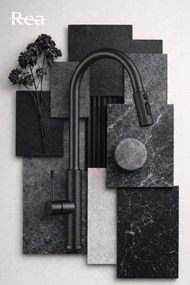 Rea Master, vysoká kuchynská batéria s výsuvným výtokom, grafitová matná, REA-B7206