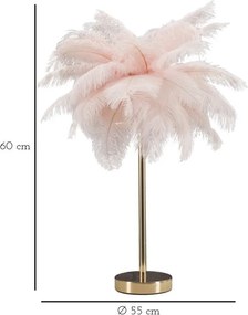 Ružová/v zlatej farbe stolová lampa (výška 55 cm) Palm Pink – Mauro Ferretti
