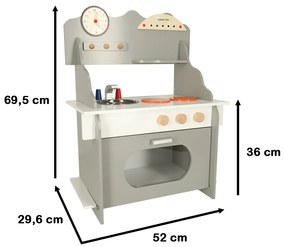 KIK Dřevěná kuchyňská linka MDF pro děti s velkou troubou