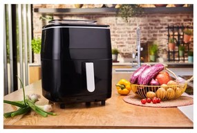 Čierna teplovzdušná fritéza EASY FRY&amp;GRILL STEAM+ FW201815 – Tefal