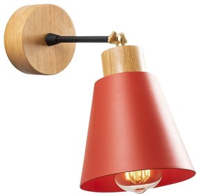 Nástenné svietidlo v červenej a prírodnej farbe ø 14 cm Manavgat – Opviq lights