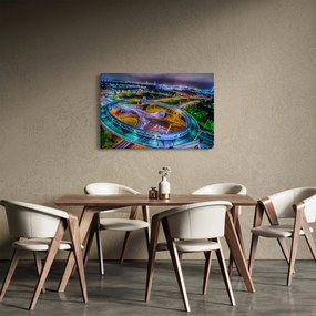 Obraz - panoráma nočného mesta (90x60 cm)