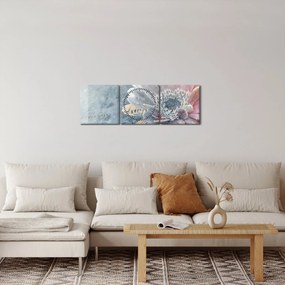 Obraz - Zimný kvet (s hodinami) (90x30 cm)