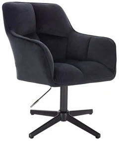 LuxuryForm DESIGN Kreslo AMALFI VELUR na čiernom kríži - čierne