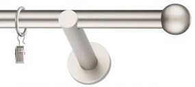 Dekorstudio Chrómová matná jednoradová garniža GUĽA 19mm Dĺžka: 380cm, Typ uchytenia: Držiak modern, Typ príslušenstva: Krúžky tiché so štipcami