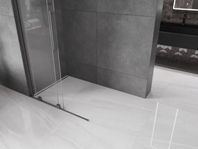 Mexen Velar, sprchová zástena s posuvnými dverami Walk-in 70 x 200 cm, 8mm číre sklo, grafitová, 871-070-000-03-95
